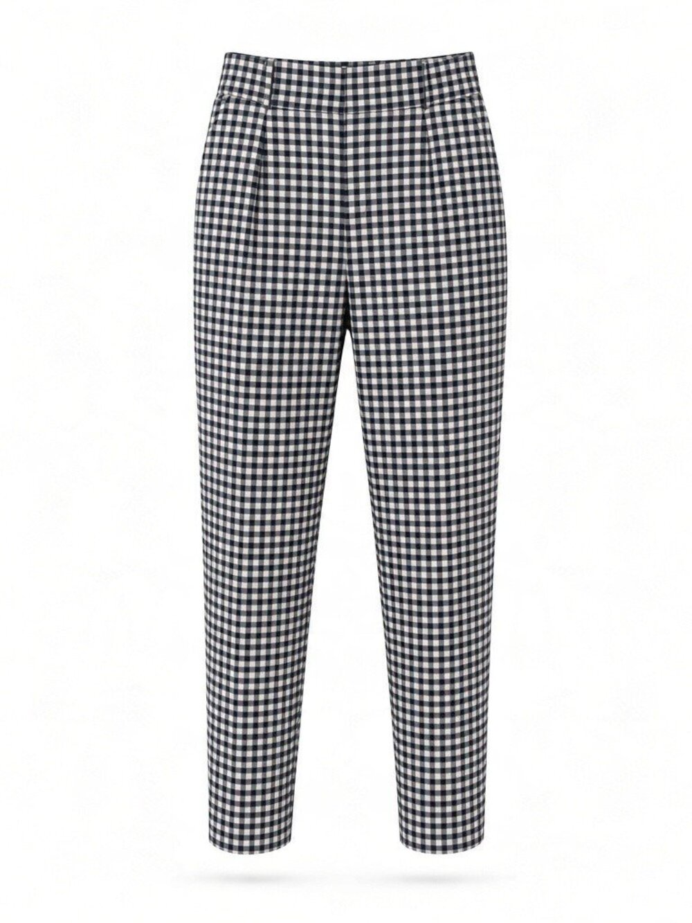 Zara Basic Blue & White Gingham Plaid Ankle Pants M